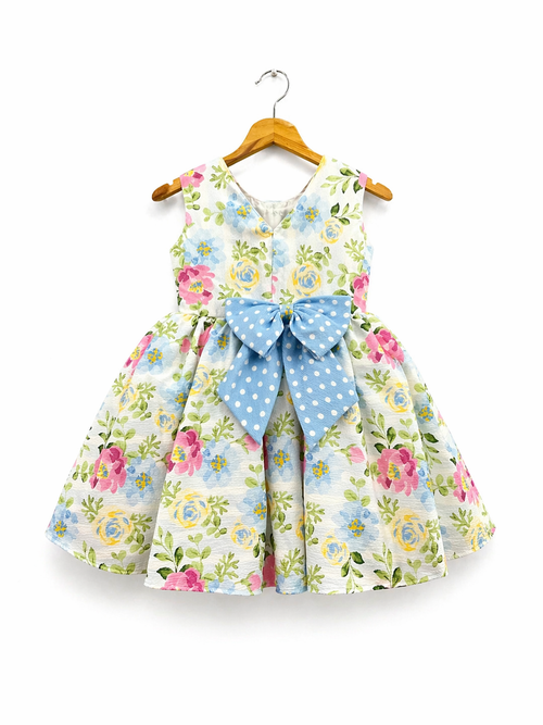 Bluebell Garden V-Back Bow Dress