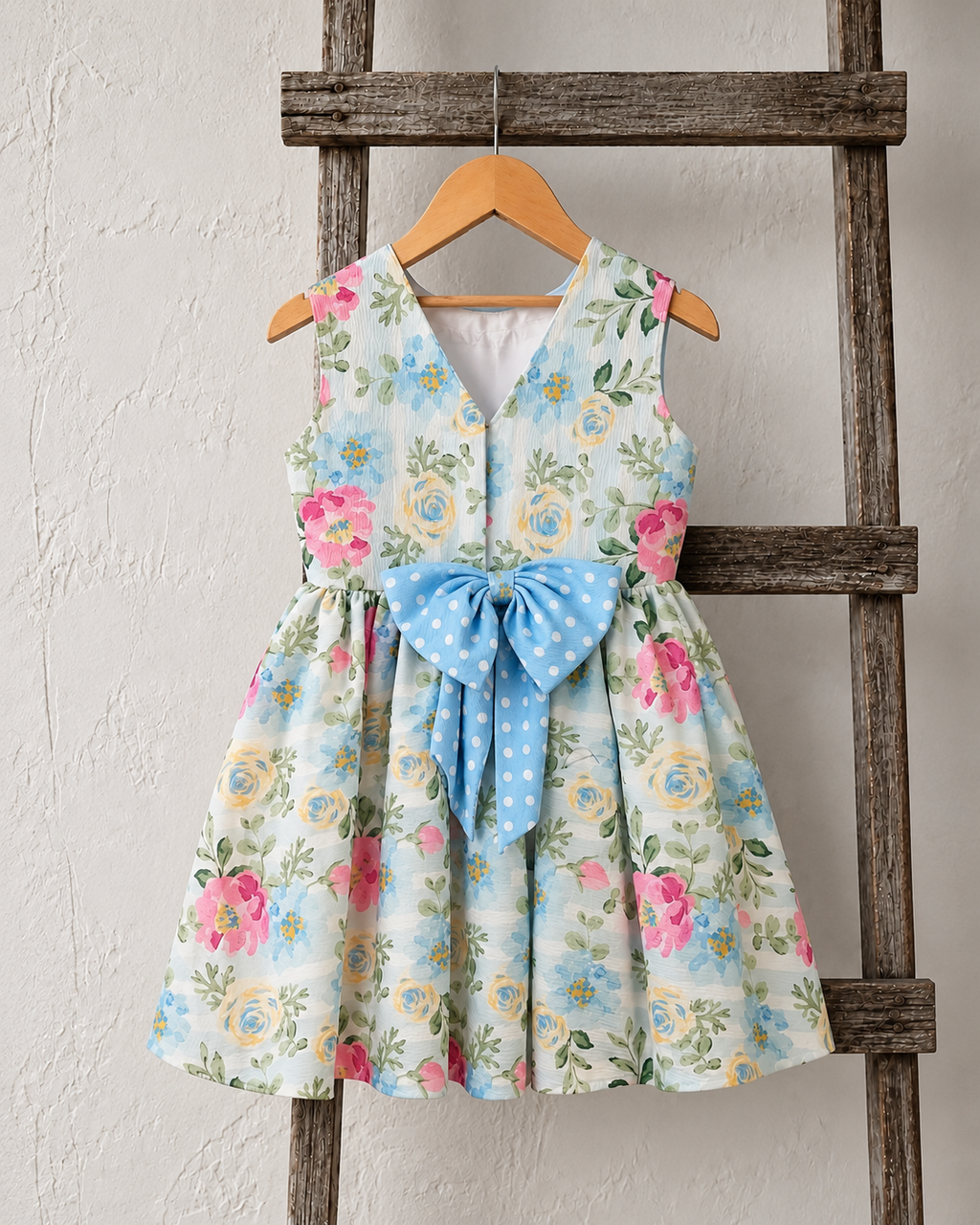 Bluebell Garden V-Back Bow Dress