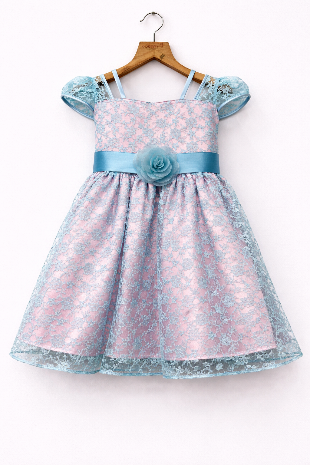 Blush Petal Tulle Party Dress Blue & Pink