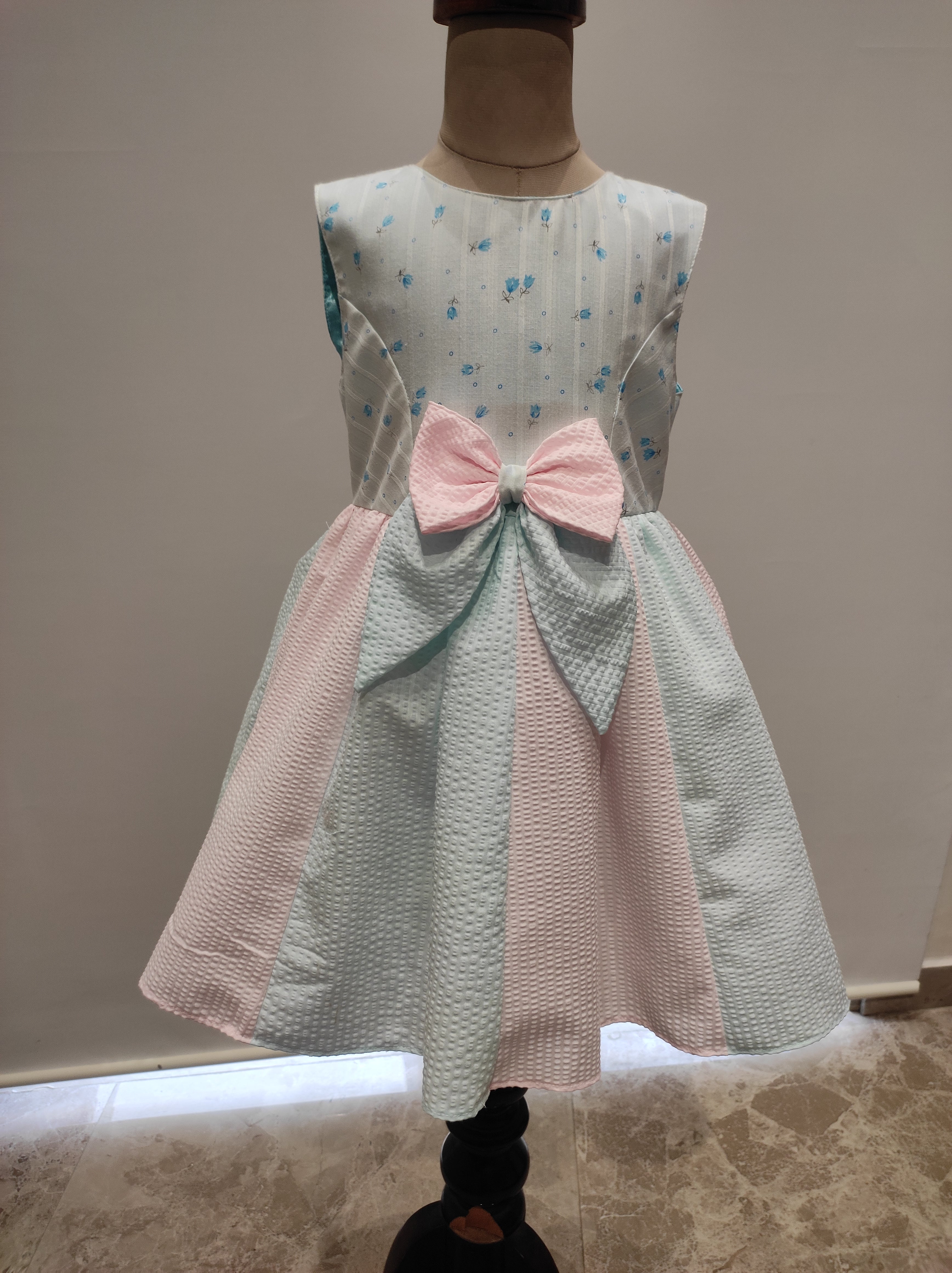 Pastel Bloom Bow Dress