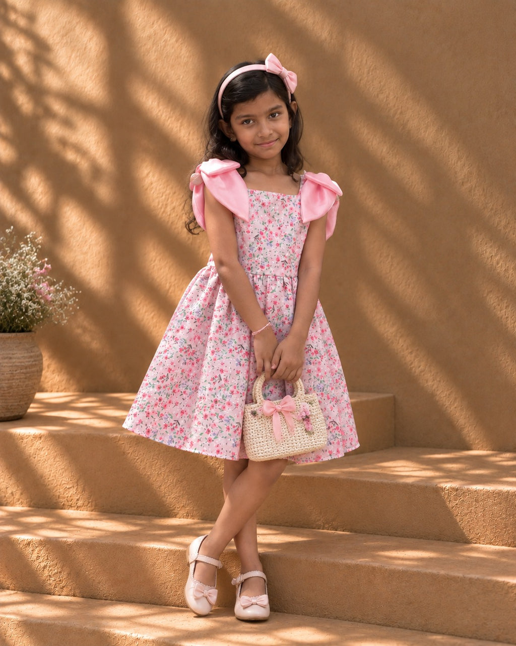 Blush Blossom Bow Dress