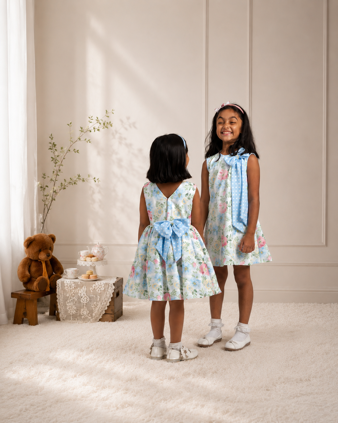 Bluebell Garden V-Back Bow Dress