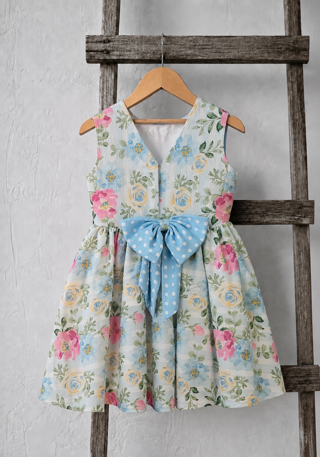 Bluebell Garden V-Back Bow Dress